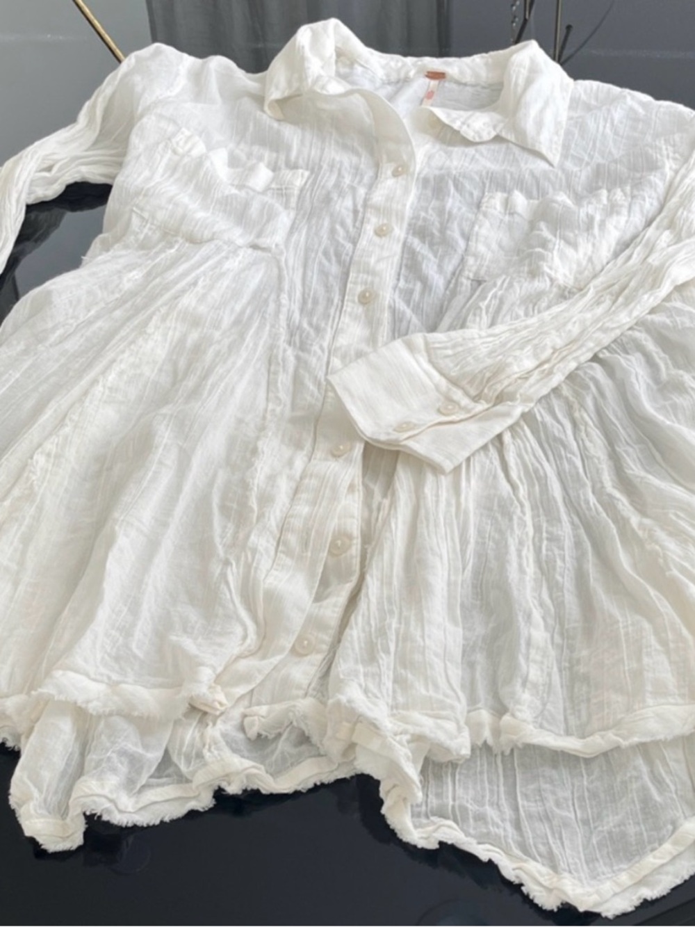 NWOT Free People Lightweight Button-Front Shirt Dress - Picture 5 of 6